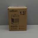 CEROELDA Small Trash Can with Lid-5L/1.3 Gal, Stainless Steel Outdoor Dog Poop Garbage Can-Farmhouse Retro Metal Waste Bin w/Step Pedal for Bathroom Bedroom Office-Soft Close-White