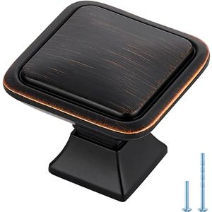 Ravinte Hardware 20 Pack Oil Rubbed Bronze Cabinet Knobs Single Hole Center Solid Cabinet Door Handles