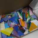 Mosaic Tiles Stained Glass Scraps Sheets for Crafts Bulk, Broken Glass Pieces, Variety of Colors and Shapes, 35oz/1kgs Value Pack