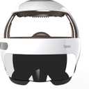 Breo iDream5s Electric Head Massager, 3-in-1 Head &Eye & Neck Massage Helmet with Heat, APP Control, Cordless Design for Relieve Migraine & Stress, Adjustable Size, Removable Goggles, White-Unisex