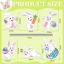 Wenqik 6 Pcs Easter Yard Signs Outdoor Large Bunnies Lawn Decor with Stakes Tumbling Bunnies Easter Outdoor Decorations Egg Hunt Signs for Outside Garden Lawn Party Spring, Assorted Sizes
