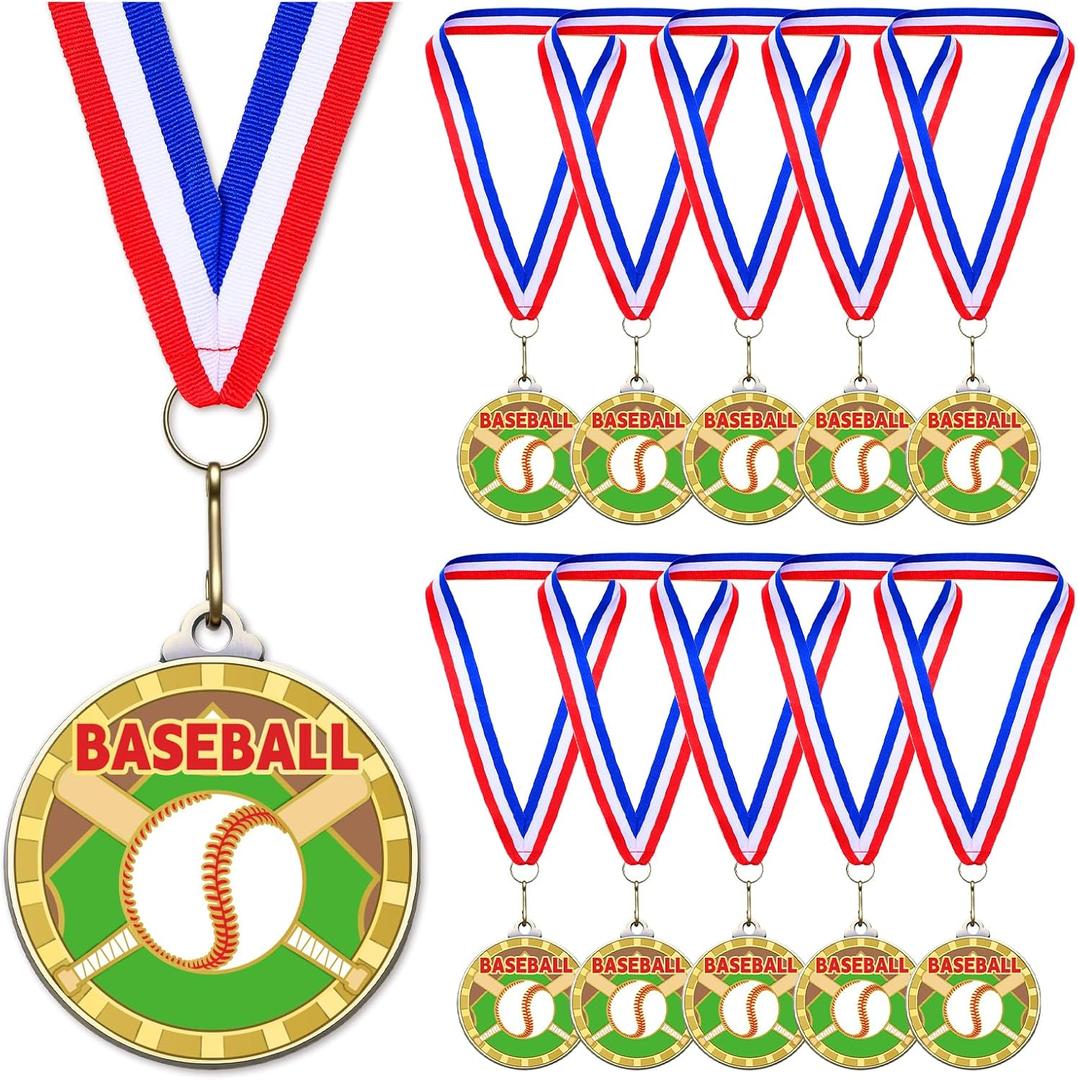 Remuuly 20 Pcs Award Medals Bulk 2 Inch Metal Trophy Medals with Neck Ribbons Winner Team Awards for Sports Competitions Game Celebration Prize Gift Souvenir