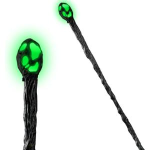 Spooktacular Creations Halloween LED Witch Staff Vintage Cane, Light Up Magic Walking Cane Prop Stick Accessory for Halloween Party Dress Up, Pretend Play Costume