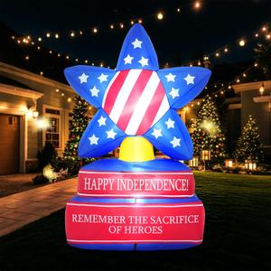 6FT Inflatables Five-Pointed Star, 4th of July Inflatables Suitable for Outdoor, Indoor, Patio, Lawn Garden Inflatable Decoration for Independence Day