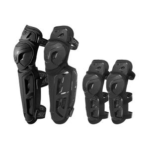 Scoyco Motorcycle Knee Shin Guards for Men - CE Certified Motocross Knee Protection Armor with 360 Wing Design & Tri-Flex Hinge 45-180 Anti-Slip 2-in-1 Adjustable Pads