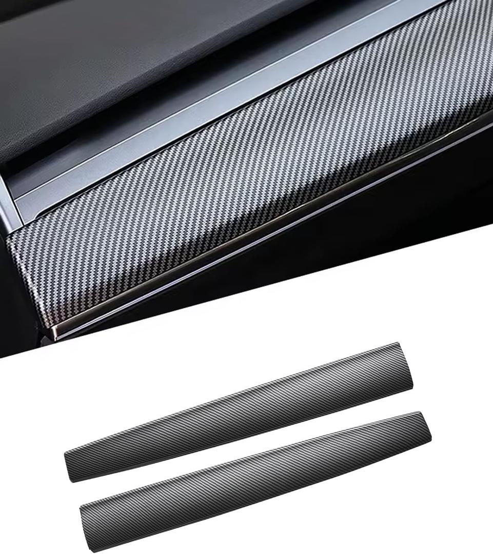 Dashboard Cover and Front Door Cover Compatible with Tesla Model 32017-2023 and Model y2019-2024 (Matte Carbon Fiber Dashboard 2pcs only)
