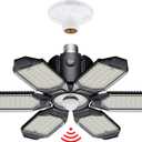 Craftersmark Motion Sensor Garage Light, 20000LM 200W Garage Lights Ceiling Led Motion Activated,Motion Light Indoor with Dusk to Dawn, E26/E27 Screw in Shop Light for Basement Barn Attic Warehouse (1Pack)