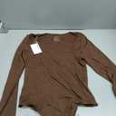 FOREYOND Plus Size Bodysuits for Women Long Sleeve Scoop Neck Bodysuit Sexy One Piece Body Suit Tops (XX-Large, Black)