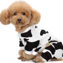 Adorable Cow Print Dog Pajamas  Lightweight, Cozy Four-Legged Outfit for Small to Large Dogs and Cats, Soft and Snuggly Pet Wear for Everyday Comfort and Cuteness.M (White Black)