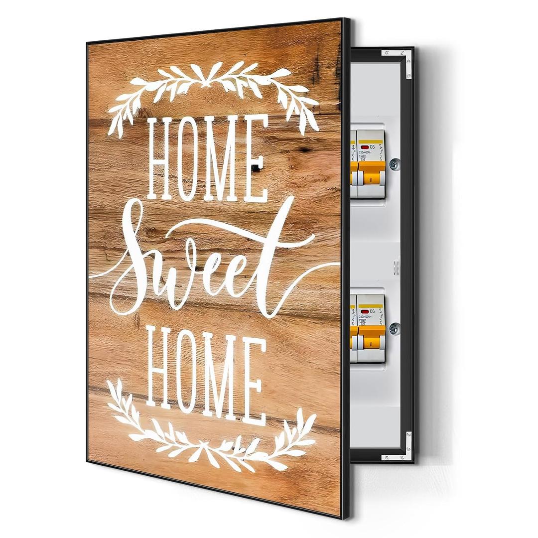 CroBlissful 19.7 x 27.6 Inches Breaker Box Decorative Cover Electric Meter Box Decorative Painting Hide Electrical Panel Decoration Wall Mounted for Living Room Home Offices Wall(Home)