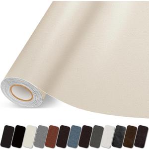 Leather Repair Patch, 17X79 Inch Self Adhesive Leather Repair Tape, Large Vinyl Patch Kit for Couches, Sofa, Furniture, Car Seats, Office Chairs, Cabinets, Handbags Beige, 17X79 Inch