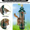 Squirrel Proof Bird Feeders for Outdoors Anti Squirrel Buster Hanging Metal Mesh Wild Bird Seed Feeder with Weight-Activated Perches, 4 Feeding Ports, 2.5LB Capacity, Green