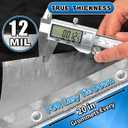 Heavy Duty Tarp 30' x 40', 12 Mil Thick Waterproof Poly Tarps, High Durability, Rip and Tear Resistant with Metal Grommets Every 20 Inches (Silver/Black)