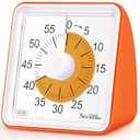 Secura 60 Minute Essential Visual Timer for Kids, Countdown Clock Timer for Special Education, Classroom, School, Desk, Home, Office, Silent Non-Ticking Time Management Tool (Orange & Orange)
