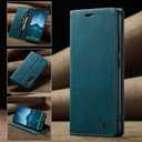 for Samsung Galaxy S25 Plus Case, [RFID Blocking] PU Leather Wallet Cover Magnetic Flip Cover Card Holder Kickstand Shockproof Protective Phone Case for Samsung Galaxy S25 PlusBlue Green