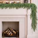 Christmas Norfolk Pine Garland, Real Touch Artificial Greenery for Mantle, Fireplace, Table, Indoor Outdoor Holiday Decoration (2, 6 Ft)
