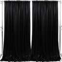 10x10FT Photo Stage Backdrop 2 Panels Curtains Drapes for Photography and Party (Black)