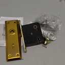 Upgraded Mortise Lock Set for Interior Door, Antique Brass Crystal Glass Door Knobs with Lock and Skeleton Key, Old Style Door Knobs Reversible for Left & Right Handed Door