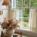 TWOPAGES 28-48" Gold Cafe Curtain Rod with Rings for Kitchen Window