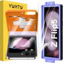 YWXTW [ 2023 Upgraded Alignment Tool for Samsung Galaxy Z Flip 5 Screen Protector, 2 Pack Inner Soft EPU + 2 Pack Front Tempered Glass + 2 PCS Metal Camera Lens Protector, Case Friendly
