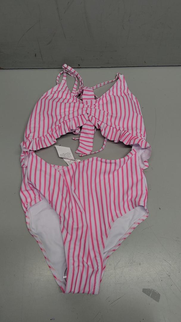 Saodimallsu Girls One Piece Cutout Ruffle Swimsuits Kids Floral High Waisted Tie Front Bathing Suits… Whitered, Small  Saodimallsu Girls One Piece Cutout Ruffle Swimsuits Kids Floral High Waisted Tie Front Bathing Suits… Whitered, Small