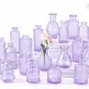 RUCKAE Purple Flower Vase in Bulk 22 Glass Bud Vases Vintage Small Vases for Centerpiece Table Wedding Decorations Home Decor Party (Purple 22 Pack)