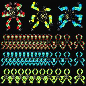 Jerify 40 Pack Funny Sensory Fidget Toy Transformable Chain Robot Finger Toy DIY Robot Mechanical Spinners Stress Relief Autistic Gifts for Adult Teen Prize Stuffer Party Favor(Luminous,Novel Color)