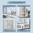 3 x Window Film, Frosted Textured Masking Protective Film, Blue Leaf Pattern, Heat and UV Protection Vinyl Self-Adhesive Window Protection Film 17.3x78.7