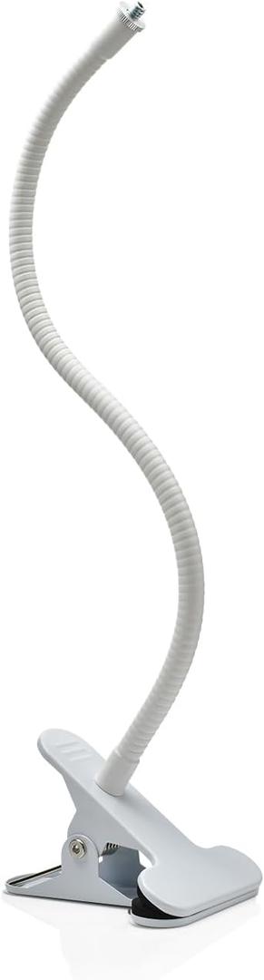 Holicfun Clip Mount for Ring, Blink, Eufy, Google Nest, Wyze, and Arlo Indoor Outdoor Cameras, 40cm Gooseneck Arm, Flexible Adjustment, Strong Clamp, White