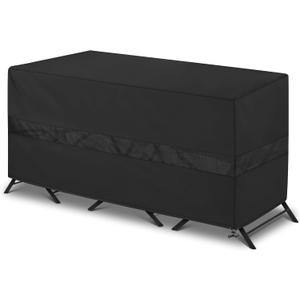 SunPatio Bistro Set Cover Waterproof, Outdoor Patio 3 Pieces Furniture Set Table and Chairs Cover with Air Vent, UV & Rip & Fade Resistant, All Weather Protection, 65"W x 28"D x 30"H, Black