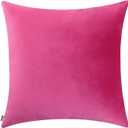 Jeneoo Comfy Soft Thick Velvet Throw Pillow Covers for Sofa Couch, Decorative Solid Square Cushion Cases for Bedroom Car (Hot Pink, 24 x 24 Inches, 1 Pieces)