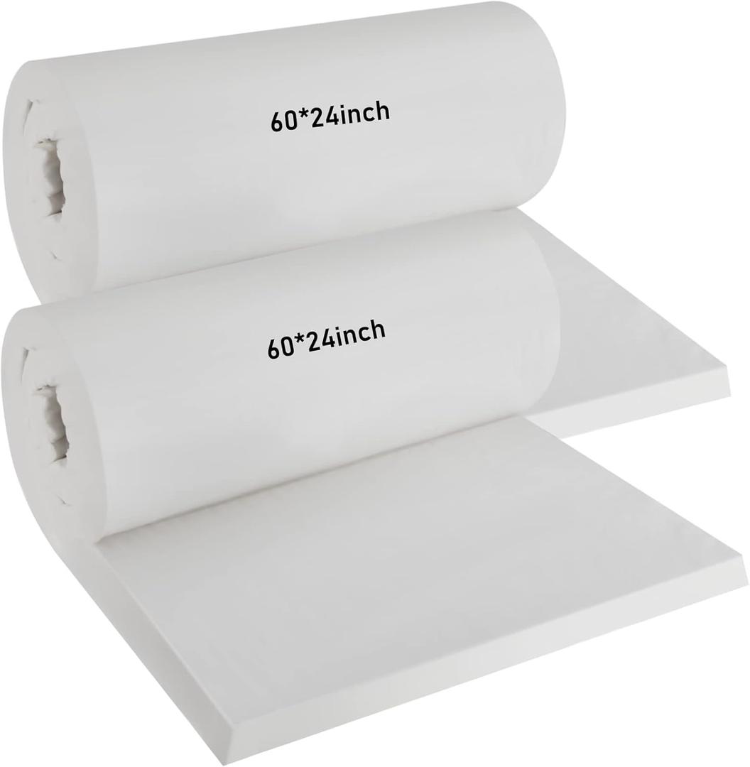 Amylove 2 Pcs Ceramic Fiber Insulation Blanket 60 x 24 x 1 Inch High Density Heat 2600f High Temperature Insulation for Stoves, Kilns, Forges, Fire Bricks, Boilers, Pizza Ovens