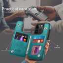 DJDUCK Designed for iPhone 13 Pro Max Case Wallet with Card Holder, [Magnetic Clasp Cover] [RFID Blocking Leather Protection] Shockproof Women Men Cases 6.7 Inch for Apple 13 Pro Max Blue Green
