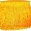 Lauthen.S 10 Yards of 6" Chainette Fringe Trim Tassel Sewing Trim for DIY Craft Latin Dress Lamp Shade Decoration Mustard Yellow