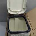 rejomiik Small Bathroom Trash Can with Lid Slim Soft Close Garbage Can Step Wastebasket Container Trash Bin for Office Bedroom Kitchen Living Room (2.6 Gallon Cream)