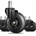 RidRed Office Chair Wheels Replacement Heavy Duty 2 Inch Roller Blade Wheels for Carpet Hardwood Floors,Support 2000 LB, Rubber Rollerblade Desk Chair Casters, Standard Stem Universal Fit, Set of 5