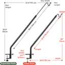 Kingsyard Heavy Duty Deck Hook, 27"-39" Adjustable Metal Deck Railing Hooks for Hanging Bird Feeders, Planters, Suet Baskets, Lanterns, Wind Chimes, Clamp Mounted