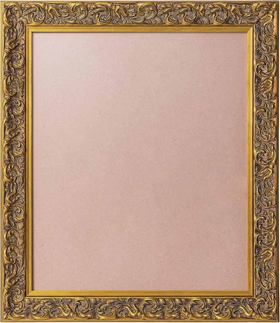 ArtXO 20x24 Picture Frame Gold: Wooden Wall Hanging Frame for 20 by 24 Canvas Frames Display, Vertical/Horizontal 24x20 Poster Frame for Wall Decor
