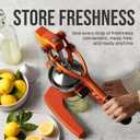 Zulay Kitchen Cast-Iron Orange Juice Squeezer - Heavy-Duty, Easy-to-Clean, Professional Citrus Juicer - Durable Stainless Steel Lemon Squeezer - Sturdy Manual Citrus Press & Orange Squeezer (Orange)