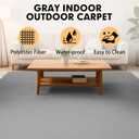 Grefinity Marine Carpet,6 FT x 10 FT Gray Indoor Outdoor Carpet 0.2" Thick Boat Carpet with Water-Proof TPE Backing, Non-Slide Outdoor Marine Carpet Roll for Home, Patio, Porch, Deck
