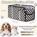 Console Dog Car Seat - Portable Dogs Armrest Booster Seat for Small Dog, Foldable Pet Car Seat with Safety Belt, Black Checkered