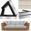 Leinuosen 4 Pcs 1.06 Inch Height Patio Furniture Riser l Shaped Outdoor Waterproof Plastic Sofa Legs Replacement Couch Feet with Screws for Outdoor Yard Sofa Couch Table Chairs Feet Support