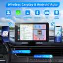 VUKARUAL Wireless Carplay and Android Auto Screen for Car, 7" HD Portable Touch Screen Car Stereo with Bluetooth, Backup Camera, Navigation, Mirror Link for All Vehicles
