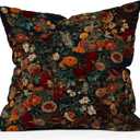 Society6 Throw Pillows with Pillow Insert - Home Decor by Burcu Korkmazyurek - Decorative Accent Pillows for Couch or Bed, 18 x 18, Exotic Garden-Night XXI