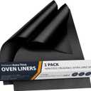Oven Liners for Bottom of Oven - 2 Pack Large Heavy Duty Mats, 17x25 Non-Stick Reusable Liner for Electric, Gas, Toaster Ovens, Grills - BPA & PFOA Free Kitchen Accessory to Keep Oven Clean (Black)