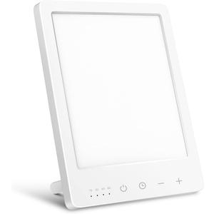 EasyHome Light Therapy Sun Lamp 10000 Lux LED Energy with 10 Adjustable Brightness Dual Color Temperature Adjustment White Warm Light 4 Timer and Memory Function