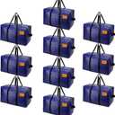 KRYSTY 10-Pack Heavy Duty Moving Bags and Large Storage Bags with Strong Handles, Durable Zippers,and Space-Saving Design,Extra Large Storage Totes for Space Saving and Moving Supplies