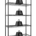 DUMOS 5 Tier Metal Wire Rack Shelf Heavy Duty Standing Shelves Adjustable Steel Closet Shelving Unit Organizers and Storage for Kitchen Bathroom Pantry Office, 13.78" D x 35.43" W x 69.29" H
