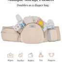 MOMTORY StowNGO Pro Baby Carrier, Safety-Certified 6-in-1 Baby Carrier Newborn to Toddler, Detachable Baby Holder Carrier with Hip Seat, Ergonomic Cozy Baby Body Carrier for 7-50lbs, Khaki