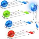 Gejoy 4 Pcs Magic Rail Twirler Easter Kids Retro Toys Light up Magnetic Gyro Wheels Toy Gyroscope Rail Game Classic Vintage Gravity Sensory Toy Gift for Boy Girl(Wave Style,Multi Color) (Red, Blue, Green)